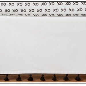 Pottery Barn Kids / Emily & Meritt White and Black Tassel Crib Skirt